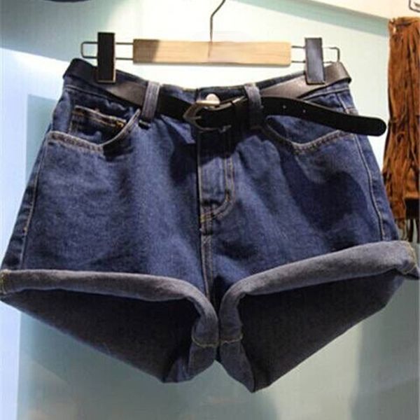 

summer fashion casual loose jean shorts simple all match solid pants age-reducing short trouaers woman 210514, White;black