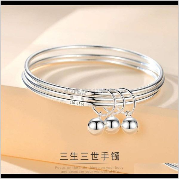

other bracelets jewelry drop delivery 2021 sansheng iii sier simple bell, birthday pearl bracelet, valentines day gift ufs9r, Golden;silver