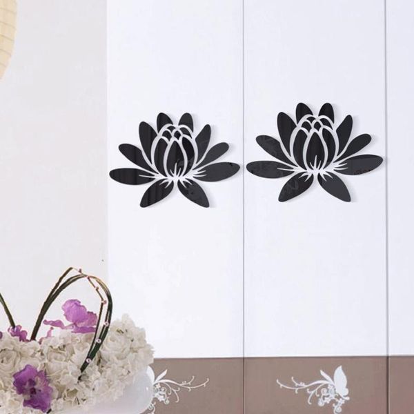

wall stickers mirror flower art acrylic mural decal removable sticker home room decors