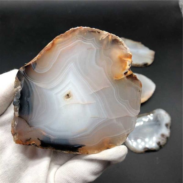 

decorative objects & figurines crystal white agate slab geode slice mineral 60-90mm