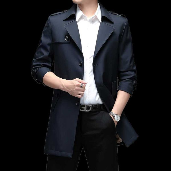 

men's trench coats plus size 7xl windbreaker single breasted 2021 spring autumn designer long men for fashion overcoat, Tan;black