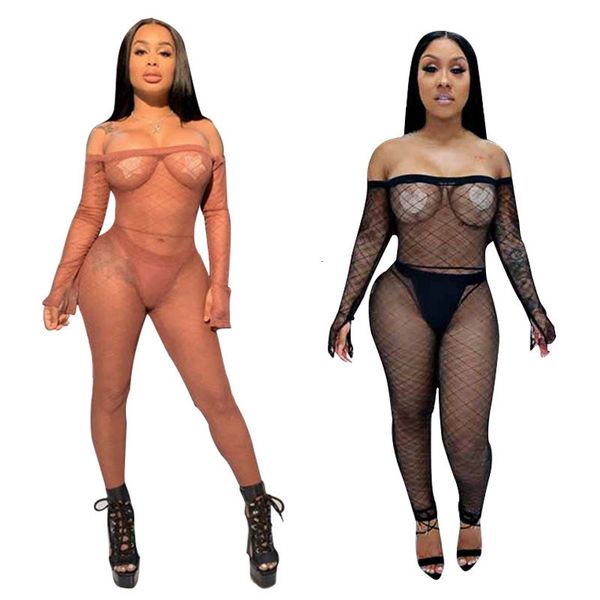 

women's & rompers hollow out romper fashion sheer skinny jumpsuits slash neck slim designer womens clothing, Black;white