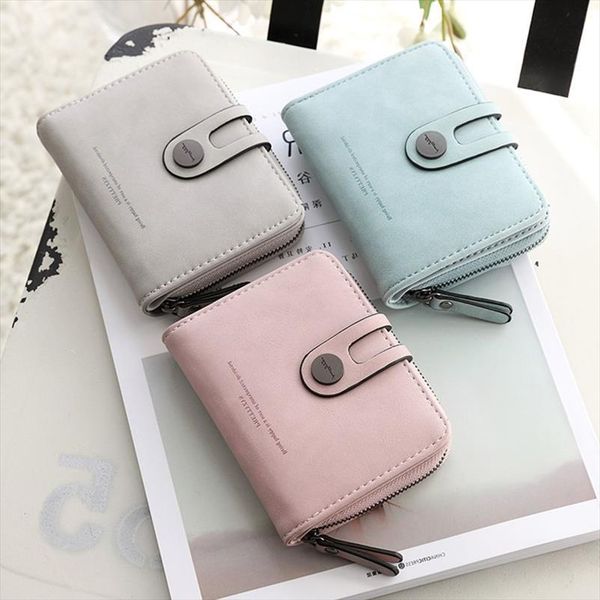 

carteira feminina multi card two fold small wallet student coin purse billetera mujer fast shipped within 36 hours, Red;black
