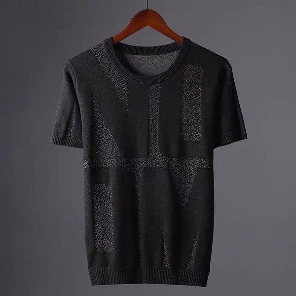 

men's t-shirts round neck summer t-shirt, solid color, loose, large 7xl, short sleeve knitting, s582021, White;black