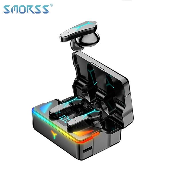 

headphones & earphones smorss x7 tws rgb gaming wireless bluetooth earphone ai control headset stereo bass with mic noise reduction