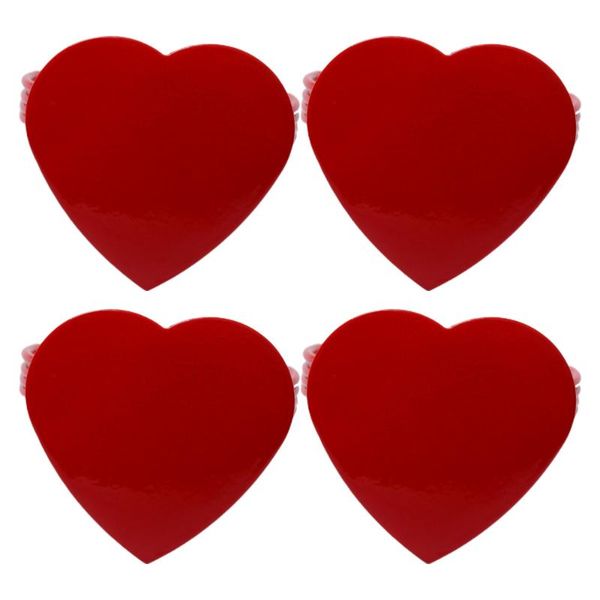 

4pcs heart shaped napkin rings alloy dinner buckles restaurant decor(red)