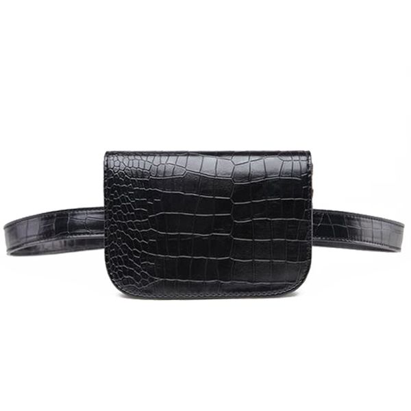 

pu leather alligator waist pack support belt bag women men fanny bag