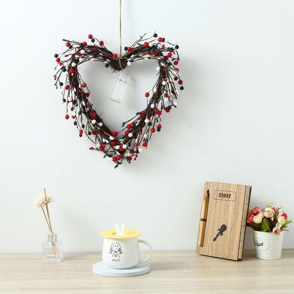

heart wreath artificial plants background wall window decorative wedding party supplies gifts diy christmas home decoration flowers & wreath