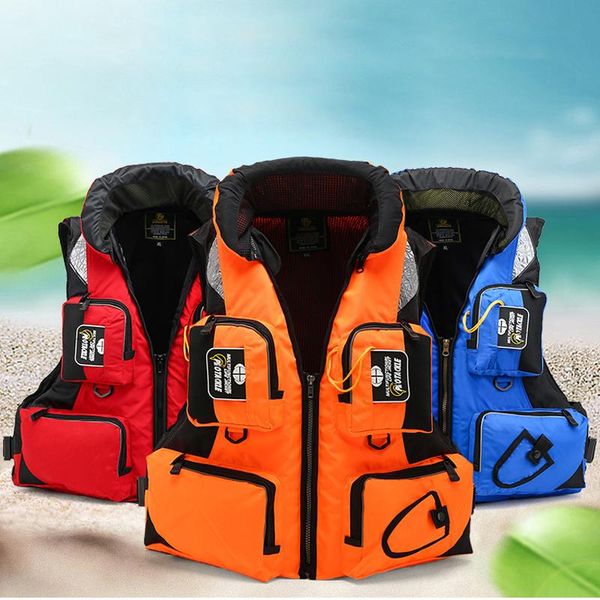 

life vest & buoy outdoor water sports safety jacket for boating drifting survival swimwear men women fishing swimming l-xxl