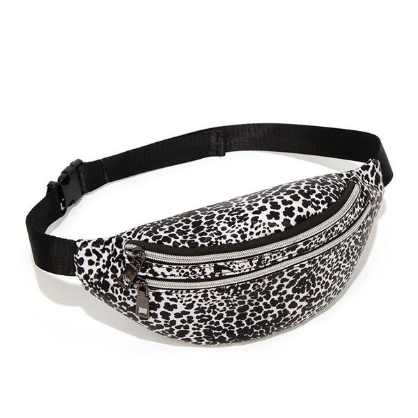 

women's pockets printed leopard print cool 2021 summer and autumn double-layer korean-style one-shoulder chest bag waist bags