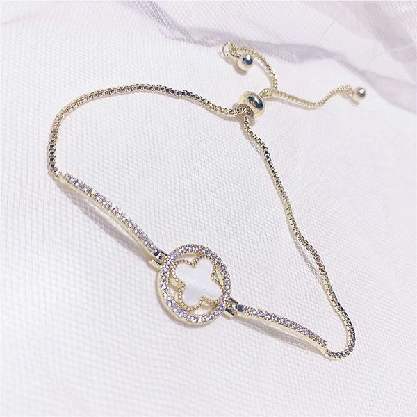

four leaf grass bracelet design for female friends, Black