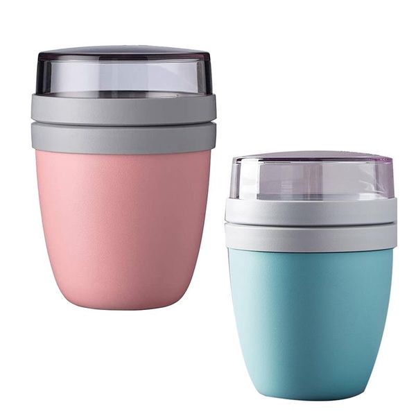 

dinnerware sets 2 pcs portable jar insulated soup bottle containers lunch breakfast drink porridge cup breathable sealed