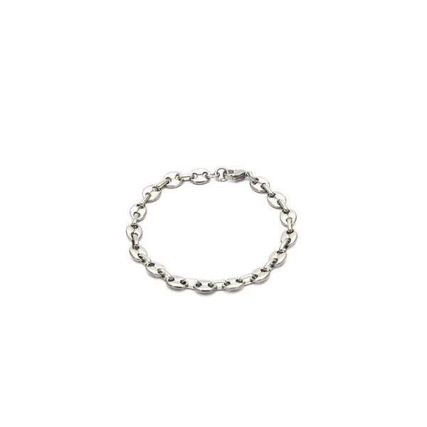 

link, chain 2021faddish wholesale stainless steel silver color bracelet lobster clasp vintage for jewelry wide is 7mm nb6041, Black
