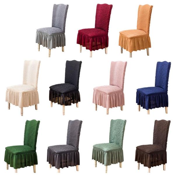 

chair covers cover elastic seersucker seat slipcover banquet stretch removable protector skirt wedding dinner restaurant