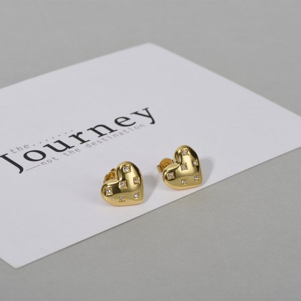 

design jewelry 2021 new net red same earrings love diamond earrings female, Golden