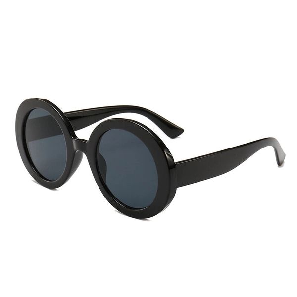 

men women uv400 round frame sunglasses outdoor retro non-polarized goggle, Black