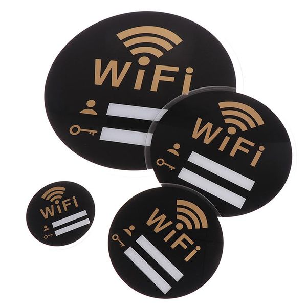 

wall stickers wifi sign acrylic mirror rewritable for public shope signage