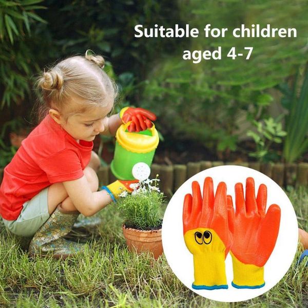 

breathable children gardening gloves durable waterproof toddlers oil resistant non-slip anti-stab handwork protective disposable