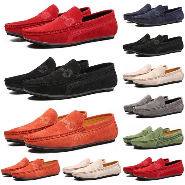 

designer men casual shoes black red loafers outdoor flat slip on fashion mens trainers sneakers size 40-47 color35