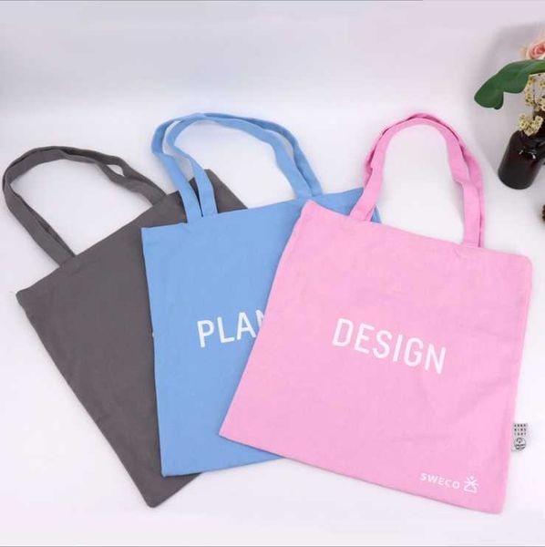 

gift wrap handbags custom canvas tote bag print text your design grocery daily use reusable cotton travel casual shopping