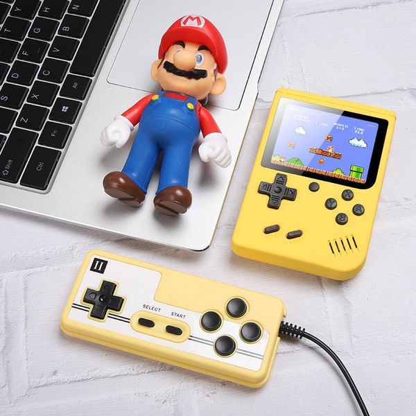 

double portable game players nostalgic host retro video gaming console player can store 800 in 1 8bit 3.0inch colorful lcd cradle with gamep