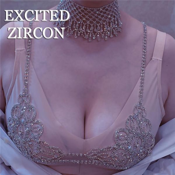 

other european and american women fashion luxury flower body chain suit bra underwear delicate rhinestone bikini thong, Slivery;golden