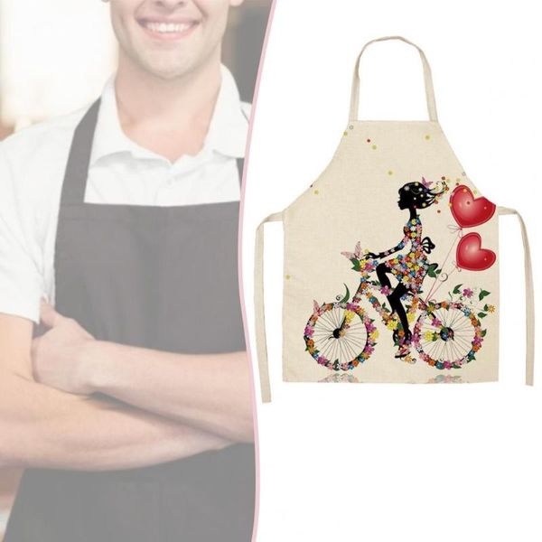 

kitchen cafe 3d printing apron cartoon fairy tale linen waterproof and oil-proof cooking hanging neck aprons