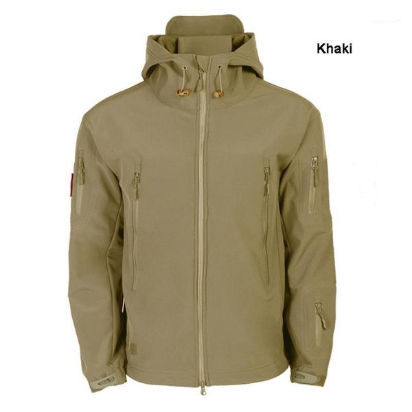 

men's trench coats winter fleece tactical jacket army military men thermal hooded coat outerwear hoodie mens clothing, Tan;black