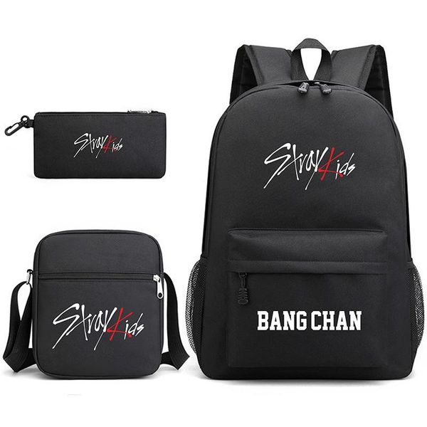 

stray kids kpop schoolbag pencil case shoulder bag set bang chan min-ho chang-bin hyun-jin ji sung young-bok backpack travel