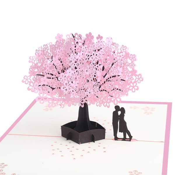 

greeting cards pinni 3d cherry tree card creative valentine's day christmas surprise gift item thanks blessing
