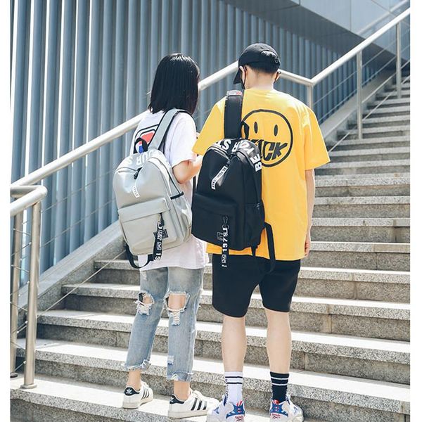 

backpack student casual travel high capacity women's trend letter men's zipper multicolour backpacks fashion