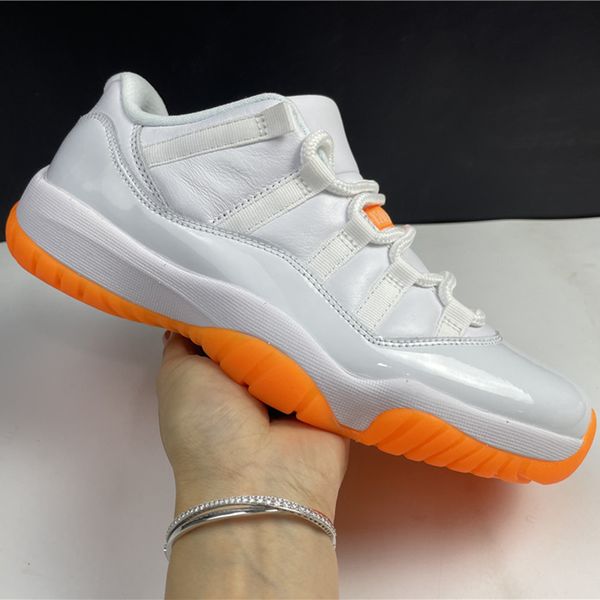 

shoes air 11 low wmns bright citrus ah7860-139 white orange 11s xi women men sneakers suede trainers