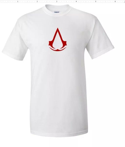

assasin's creed ezio clan shirt logo men's white red cotton t-shirt s - 5xl, White;black