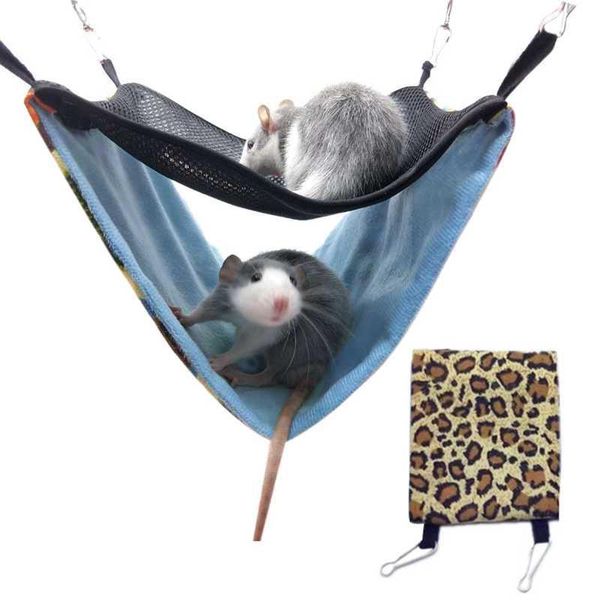 

small animal supplies hamster hammock plush canvas nest hanging 2 layers swing bed sleeping mat cage accessories