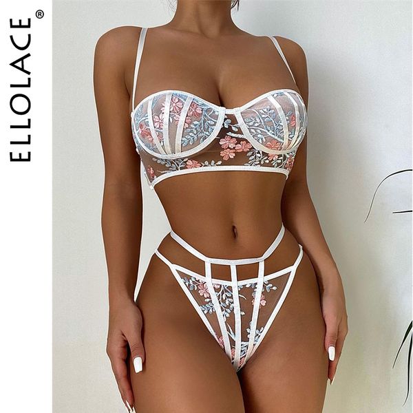 

lingerie set women floral embroidery bra brief sets mesh transparent lingeries black white push up lingerie sets