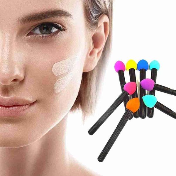 

sponges, applicators & cotton 1 pack of women's drop-like foundation sponge concealer makeup puff face brush tool with handle