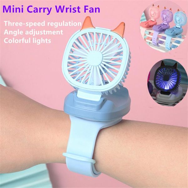 

est mini carry wrist fan watch portable rotatable usb charging air cooling detachable students toy table party favor