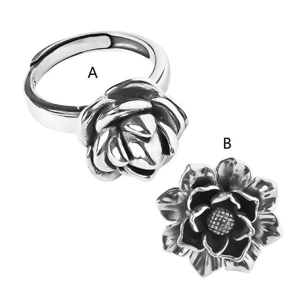 

wedding rings foxanry engagement fashion creative exaggeration flower vintage punk party jewelry gifts for women, Slivery;golden