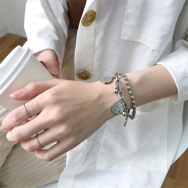 

charm bracelets silver double layers exquisite tree &bangle for women student girls birthday wedding party gift jewelry, Golden;silver