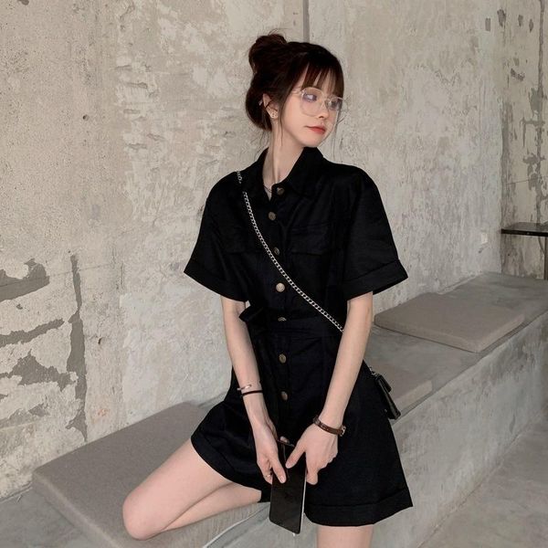 

women's pants & capris summer korean style clothing retro kong worker, Black;white