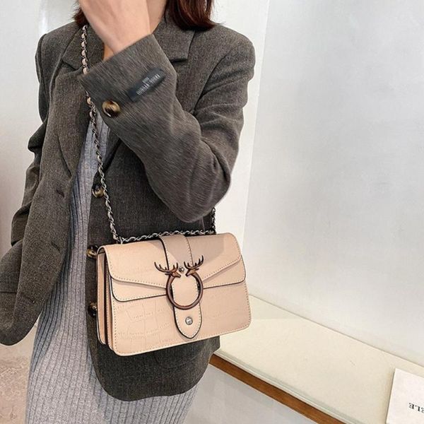 

evening bags 2021 trend ladies bag fashion retro chain shoulder elk metal ring crossbody small square cross body woman