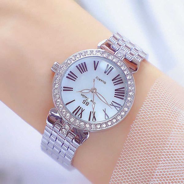 

bs bee sister woman watches brand luxury unique ladies watches roman numeral dial female rose gold watch montre femme 210527, Slivery;brown