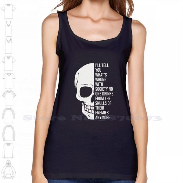 

drink from the skull of your enemies wrong society black white sleeveless tank men women, White;black