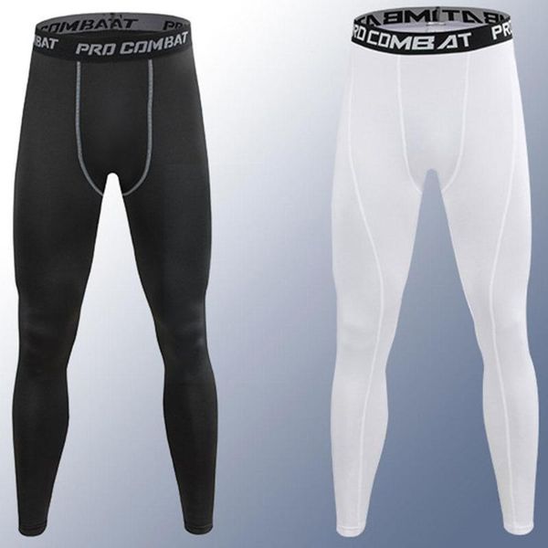 

running pants sports tights men's stretch compression trousers breathable bottoming fitness quick-drying training, Black;blue