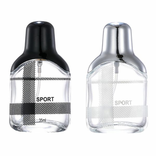 Nbyaic 50pcs Retro bottiglia di profumo scozzese in bianco e nero 35ml bottiglia di profumo di vetro argento portatile erogato bottiglia vuota bottiglia spray