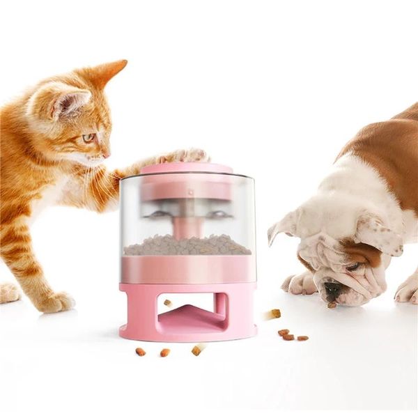 

cat bowls & feeders pet interactive automatic dispenser slow feeder-cat feeder fun dog catapult square press and leak feeding utensils