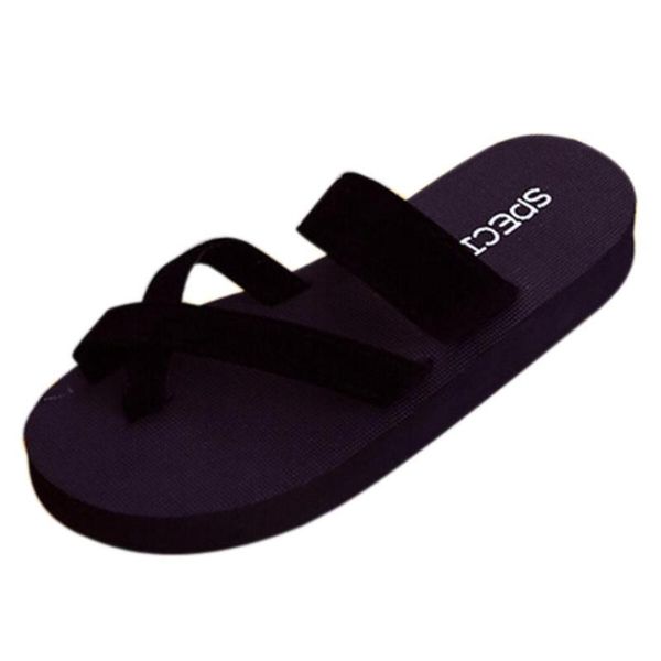 

womens girls casual flats toe summer slides solid black blue wedges flip flops outdoor slippers platform shoes 3.29