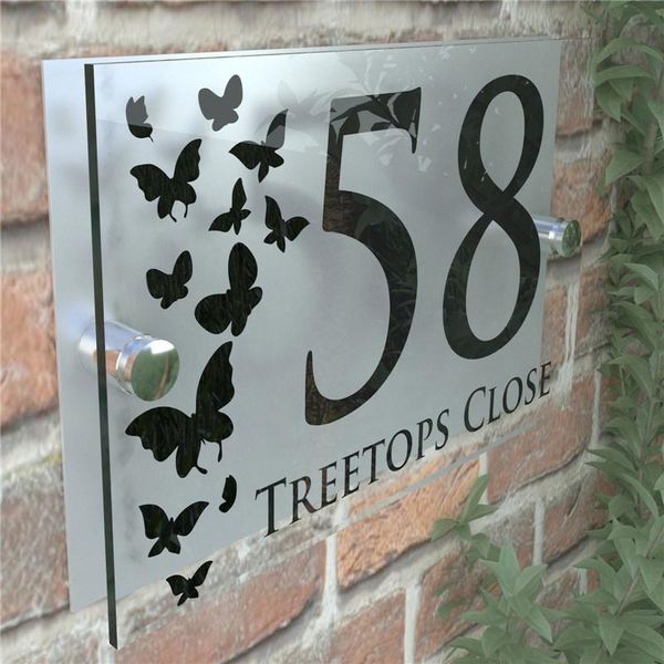 

other door hardware butterflies classic style custom house number home apartment sign plaque acrylic