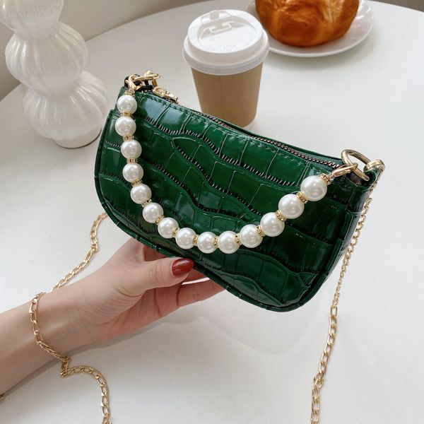 

simple spring/summer messenger pattern handbags bag chain new fashion 2021 stone pearl retro one-shoulder handbag pxttt