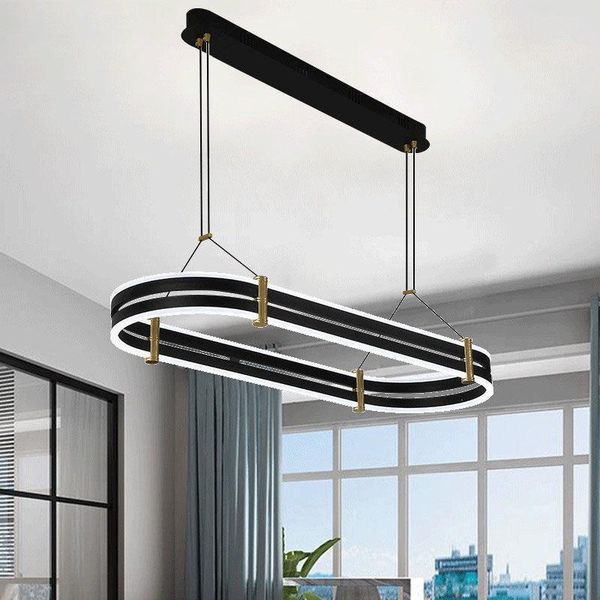 

ring/rectangular rounded/long strip led chandelier living room dining study bedroom lamp commercial decorative lighting pendant lamps